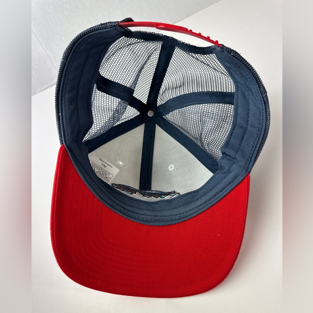 Patagonia Fitz Roy Bear Snapback Trucker Hat Mesh Off White Red Cap One Size - Picture 3 of 10